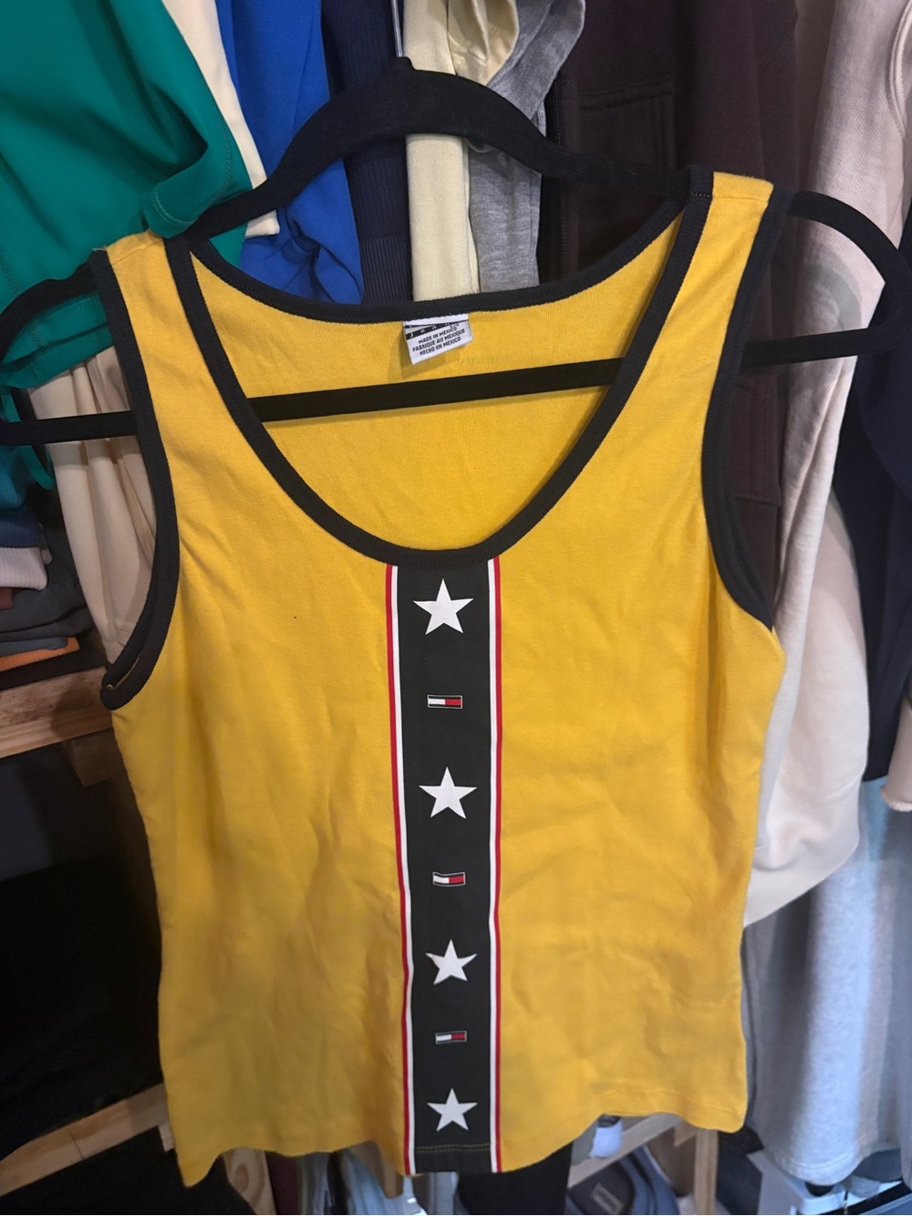 Tommy Hilfiger Yellow Tank with Star-Stripe Front Panel